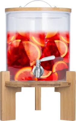 Produktbild von 5L Luxus Getränkespender mit Zapfhahn aus Glas - XXL Wasserspender & Ständer