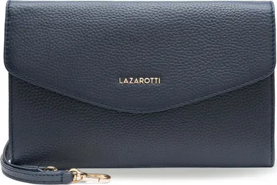 Produktbild von Lazarotti Leder Umhängetasche Abendtasche Bologna Leather Clutch Navy dunkelblau