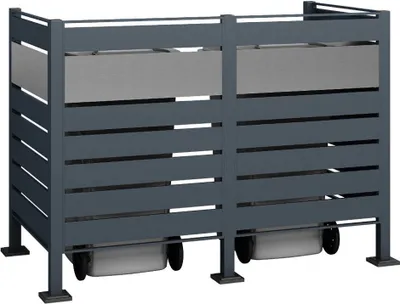 Produktbild von Westmann kovový kryt na popelnice Planum 2x240 L antracitová směs 170x90x120 cm