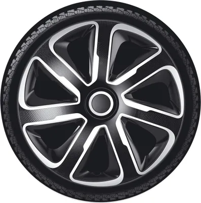 Produktbild von 13" Zoll Radkappen Silber/Carbon Schwarz Radzierblenden Radblenden 13 LIVORNO CARBON SILVER BLACK ARGO