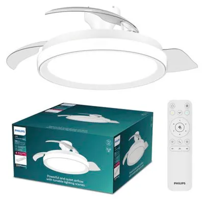 Zdjęcie produktu dla Philips Wentylator sufitowy Bliss LED, Wentylator domowy z łopatkami, Biały, Sufit, Plastik, IP20, I