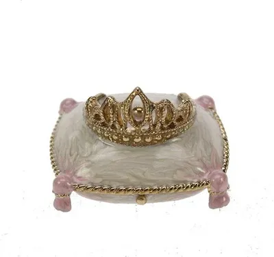 Image de Meander : Boîte décorative "Tiara", sur coussin, 4x4x3 cm