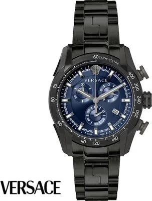 Immagine prodotto di Versace VE2I00521 V-Ray Cronografo blu nero acciaio inossidabile orologio da uomo NUOVO