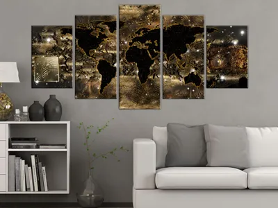 Produktbild von WELTKARTE ABSTRAKT Acrylglasbild Modern Wandbild Glasbilder Bilder k-A-0008-k-o