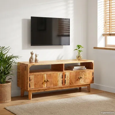Image de vidaXL Armoires de rangement Marron 110 x 30 x 45 cm Bois massif Mango