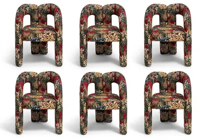 Produktbild von Stuhl Gruppe Design Tropisch Stoff Bunt Skulptural Monolithisch Stil
