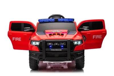 Image de Véhicule pour enfants - Voiture électrique "Pompier Dodge RAM" - Batterie 12V10AH,4 moteurs- Radiocommande 2,4Ghz, MP3+sirène