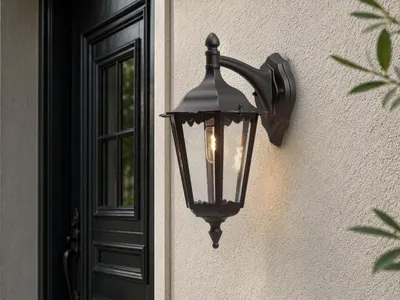 Produktbild von Konstsmide Firenze Down schwarz lackiertes Aluminium, klares Glas 7212-750