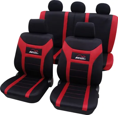 A set of car seat covers.
