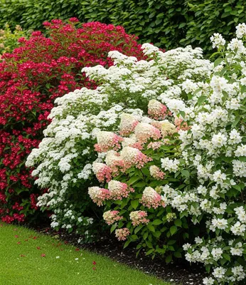 Produktbild von BALDUR Garten 4x Duftende Blütenhecke, Pflanzen im Topf, duftende Blütenpracht für viele Monate, blühende Vielfalt, winterhart & pflegeleicht, dekorativer Blickfang im Garten