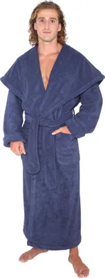 Produktbild von Arus Luxus Bademantel Monk für Damen und Herren, Farbe:Marine, Größe:S