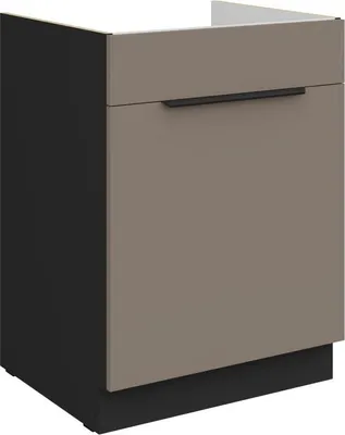 Produktbild von LUNARA Spülenunterschrank – Breite 60 cm, Dunkelbeige/Schwarz