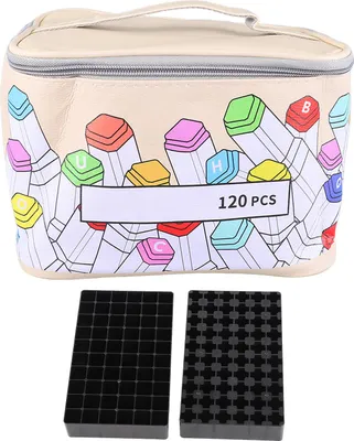 Obrázek produktu pro Pouzdro na fixy 120 úložné pouzdro s rukojetí velký otvor zabraňuje deformaci -U kůže na cesty