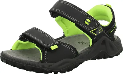 Produktbild von BOXX Kids Kinder-Jungen-Sandalette Schwarz-Gelb-Grün, Farbe:schwarz, EU Größe:33