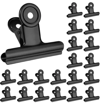 Productafbeelding van 20 stuks kleine Bulldog clips, 30 mm, zwart metaal