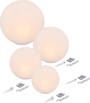 Image de esotec Solarkugel SIENA Set de 4 pièces ⌀=20, 30, 40 et 50 cm 16 couleurs lumineuses 102896
