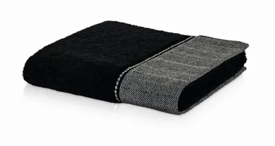Produktbild von Möve Handtuch Brooklyn Uni Fischgratbordüre Schwarz 30x50