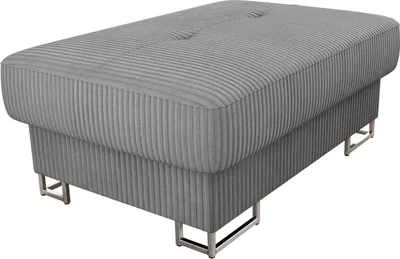 Produktbild von MIRJAN24 Polsterhocker Cotere Cord, Moderne Sitzhocker vom Hersteller, Polstermöbel Kollektion, Metallfüße in der Farbe Silber (Farbe: Poso 110)