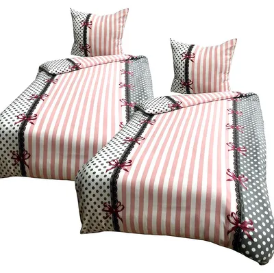 Produktbild von 4 tlg Bettwäsche 155x220 Flausch Winter Thermofleece warm kuschelig Weihnachten, Farbe:Marie Rosa