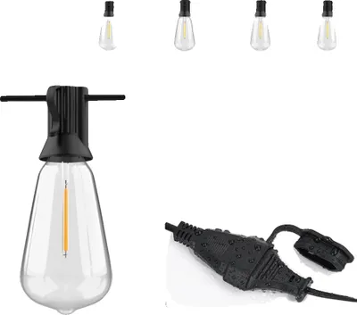 Zdjęcie produktu dla Łańcuchy świetlne LED do użytku zewnętrznego, odporne na pęknięcia, wodoodporne, 50 stóp (15 m), 25 diod LED, wtyczka UE