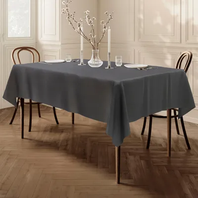 Tischdecke Polyester 140x200 cm rechteckig dunkelgrau