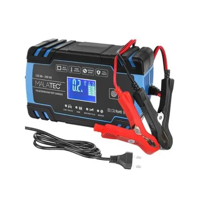 Obrázek produktu pro Extralink Automatická nabíječka baterií LCD 12/24 V, 8 A, modrá, inteligentní nabíječka