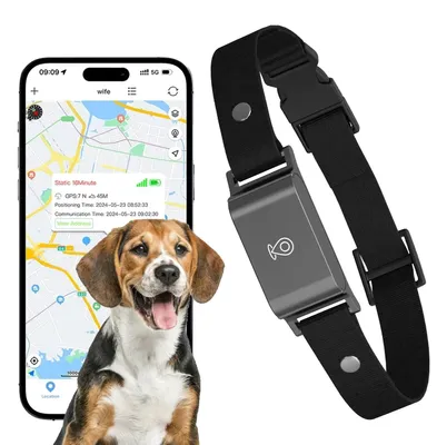 Immagine prodotto di Localizzatore GPS per animali domestici, con tracciamento in tempo reale, resistente all'acqua (grado IP67), colore nero