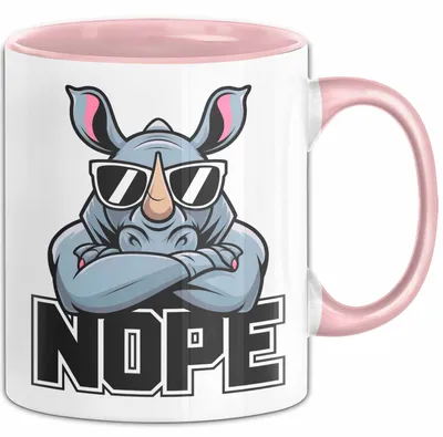 Produktbild von Nashorn Tasse Geschenk Lustige Geschenkidee Spruch Nö (Rosa)