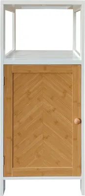 Produktbild von Badschrank Ilian Weiß mit Tür in Holzoptik