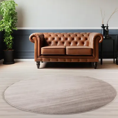 Productafbeelding van Ayyildiz Moderne en design vloerkleden Beige 200 cm rond Kortpolig vloerkleed, vloerkleed voor de woonkamer, antislip onderkant