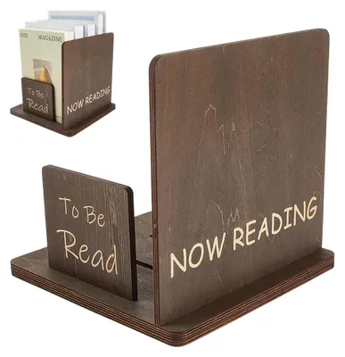 Productafbeelding van Solidchoice - Houten Boekenhouder met Organizer en Bladwijzer