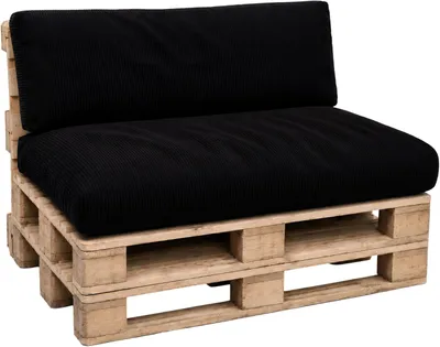 Obrázok produktu pre Vankúš Cloud Pillow na palety, 120 x 80 cm, pre europalety – vonkajší sedací vankúš s opierkou z manšestru a odnímateľným poťahom s certifikátom Oeko-TEX pre záhradný nábytok, čierny