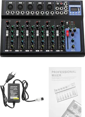 Immagine prodotto di Mixer audio - Mixer a 7 canali - Alimentazione phantom a 48 V - Multicanale - Per esibizioni dal vivo