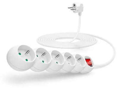 Zdjęcie produktu dla Connect IT CI-1284, 5 m, Wewnętrzna, Biały, 5 x gniazdo sieciowe, 230 V, 2500 W