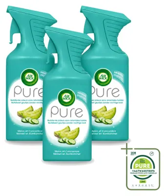 Immagine prodotto di 3 flaconi di spray per ambienti Air Wick Pure, profumo Melone e Cetriolo, 250 ml, confezione grande, 3 pezzi