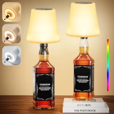 Produktbild von Ledronix 2 Stück LED Flaschenlampe Aufsatz, Kabellos, Aufladbar, IP54
