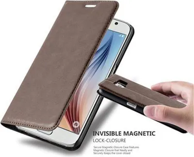 Immagine prodotto di Cadorabo custodia per Samsung Galaxy S6 custodia protettiva in marrone custodia per cellulare cover chiusura magnetica