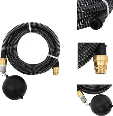 Produktbild von vidaXL Saugschlauch mit Messing-Anschlüssen Schwarz 1,1" 15 m PVC -  Gartenschläuche