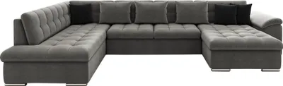 Image de Best Mobilier Chuck - canapé panoramique d'angle gauche XXL - convertible avec coffre - 7 places , Gris