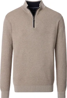 Produktbild von CASAMODA Herren Strick-Troyer Zipper Regular Baumwolle Beige XL