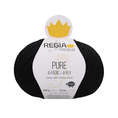 Produktbild von Regia Premium Pure 00099 Black Strickgarn