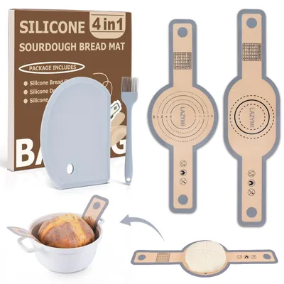 Imagen del producto de 2 esteras de silicona para masa madre con asa