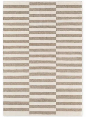 Produktbild von Hanse Home Wollteppich Vika, Handgewebt, Streifen, Natürlich, Grau Natur Weiß