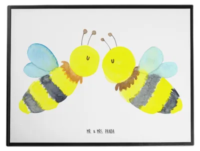 Produktbild von Mr. & Mrs. Panda Schreibunterlage Biene Liebe - Weiß - Geschenk, bastelmatte, tischmatte, malmatte, schreibtischunterlage, schreibtischunterlagen