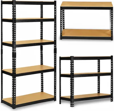 Obrázek produktu pro Kovová regálová jednotka HR-853, 183 x 90 x 40 cm, černá | Humberg