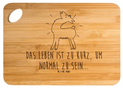 Produktbild von Mr. & Mrs. Panda Holzbrett Lama Stolz - Transparent - Geschenk, snackbrett, Brett, Family, Freundinnen, Lamas, Frühstücksbrettchen, Kumpel, Schneidebrett, Familie