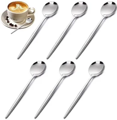 Produktbild von Famanu Set von sechs eleganten runden Löffeln - Spiegelfinish