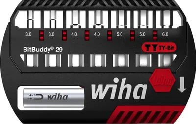 Zdjęcie produktu dla Wiha 9-częściowy zestaw bitów Bitbuddy sześciokątnych TY 29 mm