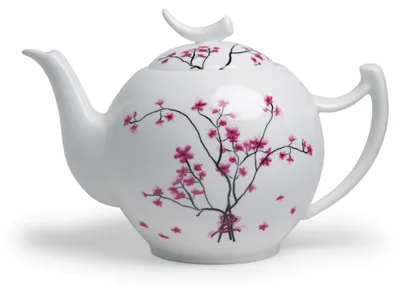 Produktbild von Teekanne CHERRY BLOSSOM mit Kirschblüten 400ml weiß rosa Porzellan TeaLogic