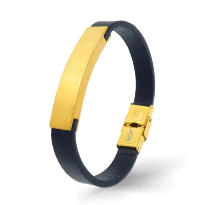 Produktbild von Leder Armband CASTO GOLD 21 cm / Gold